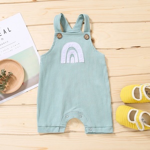 Romper Bayi Perempuan Laki-laki Balita, Romper Pelangi Katun Cetak, Pakaian Jumpsuit Suspender Overall - Product Image 5