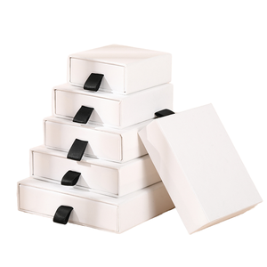 Matt White 2.5cm Height <b>Drawer</b> Eco-Friendly Sponge Lined Jewelry Box Necklace Gift Box Smooth Paper Customizable Logo - Product Image 1