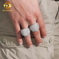 Bague Hip Hop Iced Out en Argent Sterling 925 avec Moissanite D VVS à Taille Fantaisie en Grappe, Bijou de Mode pour Homme, Bague Diamant