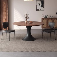 Table à manger en bois de luxe haut de gamme, style minimaliste, table à manger ronde pour la maison, table élégante pour restaurant, maison