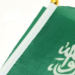 Cheap Custom Advertising Polyester National General Election Saudi Arabia Hand Held <b>Flag</b> for Party,sport,Festival Event - Product Image 3