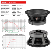 Haut-parleur subwoofer haute puissance 8000W à double aimant de 21 pouces, impédance 8 ohms, 400 mm, bobine vocale de 8,5 pouces, spécifique à la scène.