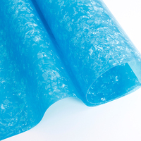 Feuilles de cellulose PVC de couleur bleue avec gros nacré et prix de gros