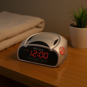 DV Tech <b>Digital</b> Alarm <b>Clock</b> Radio AM FM With Display And Buzzer Function - Product Image 3