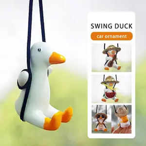 Popular Duck Swinging Mini Cute Cartoon Watermelon Sunglasses Duck Car Decoration Pendant