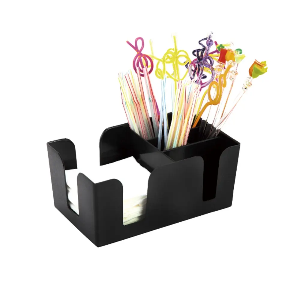 Cup Holder Tissue Box Organizer Plastic Napkin Bar Caddy