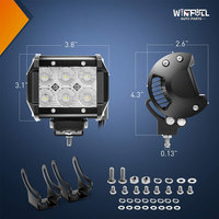 Winfull Nueva Lámpara de Trabajo LED Todoterreno de 4 Pulgadas 18W 6LED 6500K de Fila Triple/Doble para Parachoques de SUV/Camión 1900LM Fundición a Presión