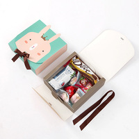 Boîte cadeau en carton de ruban papillon de style dessin animé, boîte de papier kraft pliable pour snack-bonbons