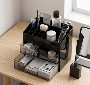 XinHang Bulk Supply Retractable Drawer Makeup <strong>Storage</strong> Box Plastic Skincare Display Desk Organizer <strong>Chest</strong> <strong>With</strong> Brush <strong>Storage</strong> Tray - Product Image 6