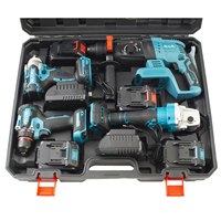 Jeu de clés électriques sans fil 4 en 1 pour chantier de construction, y compris meuleuse d'angle et marteau OEM personnalisable