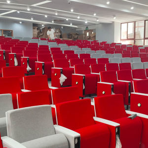 เก้าอี้แถวเรียงแบบปรับแต่งได้สำหรับห้องประชุมมหาวิทยาลัย โรงเรียน ห้องประชุมสำนักงานที่บ้าน พร้อมโต๊ะเขียนหนังสือ  ทำจากผ้าทันสมัย - Product Image 2