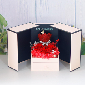 Eternal Flower Double-open bear jewelry <b>box</b> Hot sale Mother's Day Valentine's Day <b>Gift</b> - Product Image 4
