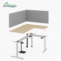 Cadre de bureau électrique réglable en hauteur à double moteur, table de bureau relevable en forme de L