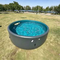 Piscine gonflable ronde personnalisée en PVC avec technologie Drop Stitch, réservoir d'eau pliable pour la maison, piscine familiale extérieure, vente en gros directe usine