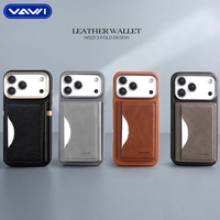 Portefeuille de téléphone portable en cuir rabattable VAWI W025, vente en gros, adapté à l'iPhone, porte-cartes magnétique, portefeuille pour homme et femme
