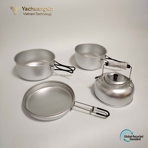 Juego de Utensilios de Cocina Portátiles para Acampar al Aire Libre, Olla de Aluminio, Sartén con Tapa, Ligero y Plegable para Uso en Exteriores - Product Image 3