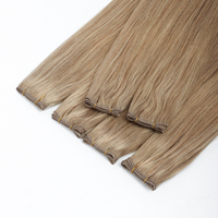 Ekstensi Rambut Manusia High End Double Drawn Genius Weft 100% Remy Hair, Dapat Dipotong, Seamless Weft Tanpa Rumbai, Harga Grosir Pabrik