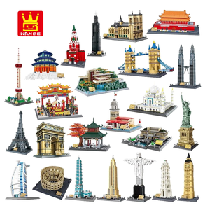 لعبة Wange ، طراز المدينة ، بناء برج وحدات بلاستيكية تضم باريس ، فيلا فالينج ووتر ، فيلا باريس - Product Image 1