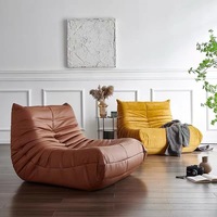 Fauteuil inclinable moderne en similicuir et velours, confortable pour salon, chambre, hôtel, appartement
