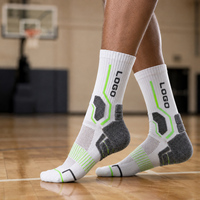 Chaussettes de sport en coton tricoté respirantes sur mesure OEM pour hommes, écologiques, mi-mollet, pour le basketball, la gym et la course à pied