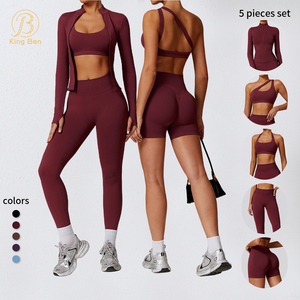 Vêtements de <span class=keywords><strong>sport</strong></span> sans couture pour femmes, ensembles de yoga, leggings de musculation, vêtements de fitness personnalisés, soutien-gorge de <span class=keywords><strong>sport</strong></span>, vestes d'entraînement, <span class=keywords><strong>ensemble</strong></span> de shorts - Product Image 1