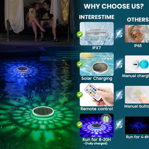 Luz Solar Flotante para Piscina, Multicolor, con 3 Modos <span class=keywords><strong>de</strong></span> Temporizador, Impermeable, Recargable, Iluminación Exterior para Jardín, Estanque, Arte Decorativo - Product Image 3