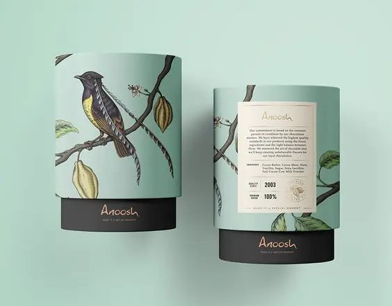 Impressão personalizada Biodegradável Cilindro Food Paper Papelão Premium Tea Canister Bags Tube Box Embalagem para Loose Tea Package