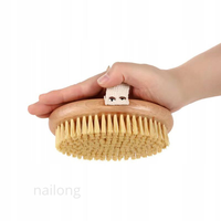 Brosse corporelle sèche en sisal 100 % naturel, vegan, avec poils en bambou et manche en bois, pour la cellulite - Vente en gros