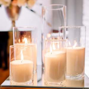 Nordic Creative Luxury White Glass <strong>Vase</strong> Small Mini <strong>Cylinder</strong> Decor for Wedding Indoor and Outdoor Table Centerpiece with Plants - Product Image 1