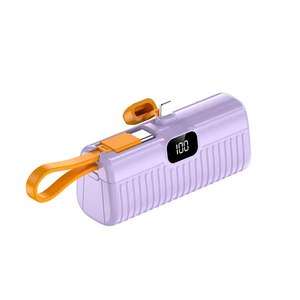 Promotional Mini Capsule Keychain Power Bank with Phone Stand Led Display Battery 5000mah Portable Charger Power Banks