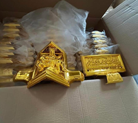 Modèle 30 #   Ensemble d'angles de cercueil en plastique doré de haute qualité avec relief de la Cène, quincaillerie chrétienne pour cercueil, fournitures funéraires