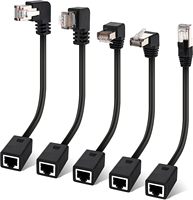 Kabel Ekstensi USB 90 Derajat, Kabel Patch RJ45 Female OEM Cat 5e Cat 8, Kabel Ethernet Cat8, Kabel Shield 8 RJ45 IP68