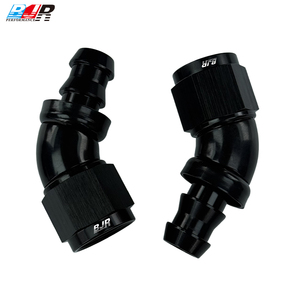 BJR Raccordo a gomito femmina AN6 in alluminio a flusso completo da 45 gradi a innesto rapido per auto ad alte prestazioni - Product Image 3