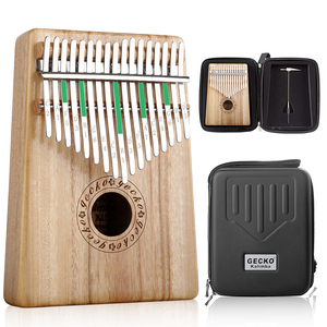 GECKO K17CA B Tone Kalimba à 17 touches en bois <span class=keywords><strong>de</strong></span> camphre massif naturel, <span class=keywords><strong>instrument</strong></span> <span class=keywords><strong>de</strong></span> <span class=keywords><strong>musique</strong></span> creux Mbila, utilisation comme <span class=keywords><strong>tambour</strong></span> - Product Image 1