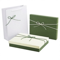 Boîte cadeau rectangulaire haut de gamme en carton avec design minimaliste, emballage vide vert frais pour bougies et portefeuilles, vente en gros