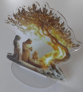 Statue de jésus arbre vie nouveau-né décoration de bureau résine acrylique ornement écologique décoration suspendue transfrontalière pour - Product Image 6