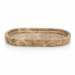 Juego de Accesorios de Baño de 4 Piezas de Mármol Emperador Light, Dispensador de Jabón de Piedra Natural Marrón Claro, Decoración Elegante para Baño - Product Image 4