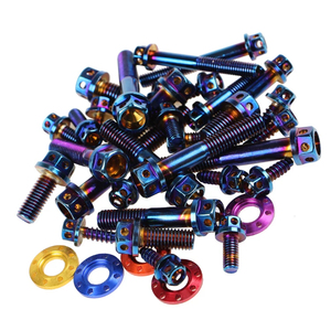 M6 M8 M10 M12 motocicleta Color chapado Acero inoxidable hueco hexagonal titanio tornillo perno con agujero en la cabeza - Product Image 4
