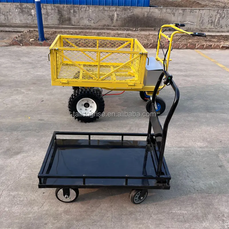 Elektrische Verhuiswagen Magazijn Platform Trolley Utility Wagon Servicekar 1000 Pond Geladen Capaciteit