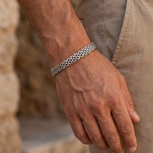 Fashion Trendy Minimalist Wheat Mesh Chain <b>Men</b> <b>Bracelet</b> 316L Stainless Steel <b>Silver</b> Tone Adjustable Extension Layering - Product Image 6