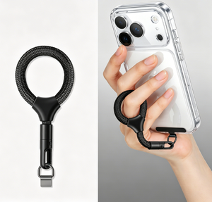 HR Short Pendant <b>Chain</b> with Spacer Phone Lanyard Finger Ring High-end Metal Buckle Anti-loss Self-locking Hand <b>Rope</b> 15cm - Product Image 5