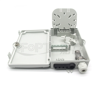 Caja Terminal Óptica de 4 Núcleos para Montaje en Pared/Poste Exterior, Clasificación IP65, PC+ABS, Cierre de Empalme 1 en 4, Conector SC, Red FTTH, -40~+80