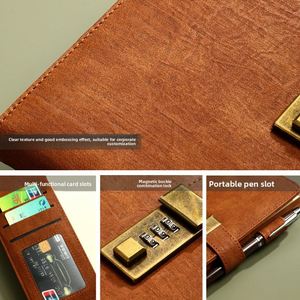 Carnet de codes vintage avec serrure, bloc-notes épaissi A5, journal créatif pour étudiant, papeterie cadeau - Product Image 3