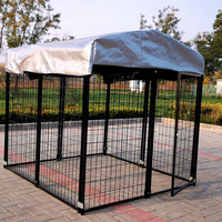 Cage pour chien soudée noire de haute qualité prix favorable meubles de maison pour animaux de compagnie en plein air