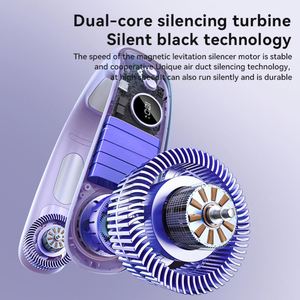 Ventilateur de cou portable USB Pro1 4000mAh rechargeable sans pales en plastique avec moteur sans balais mini portable 3 vitesses pour hôtel - Product Image 4