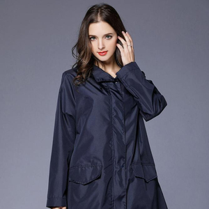 Chaqueta Cortavientos QY, Impermeable, Larga, para <span class=keywords><strong>Mujer</strong></span> y Hombre, Ligera - Product Image 1