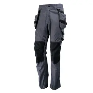 Pantalons de construction personnalisés pour hommes au travail Pantalons de travail gris cargo à double genou pour hommes