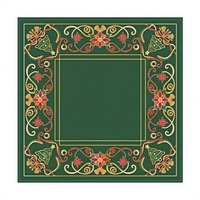 Tapis de Mahjong Mallard Manor Pink Duck, bordure extérieure florale rose, cadre à feuilles vert foncé, tapis de jeu antidérapant