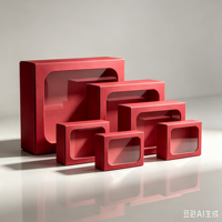 Boîte cadeau en carton ondulé rouge personnalisée et durable, très vendue, avec fenêtre, pour l'emballage de fruits