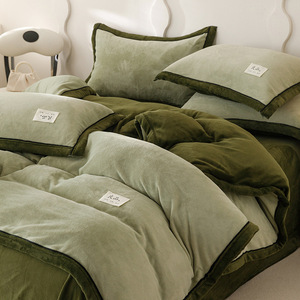Letto in velluto di latte di alta qualità Set di quattro pezzi per il calore invernale con rivestimento in velluto a due lati lenzuolo in <span class=keywords><strong>flanella</strong></span> - Product Image 5